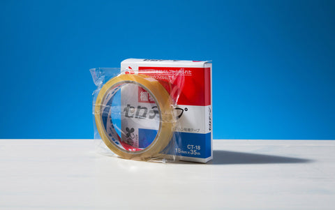 Clear cellulose adhesive tape 18mm x 35m.
