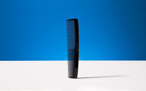 Broad hair comb, Black, Fine/corse teeth